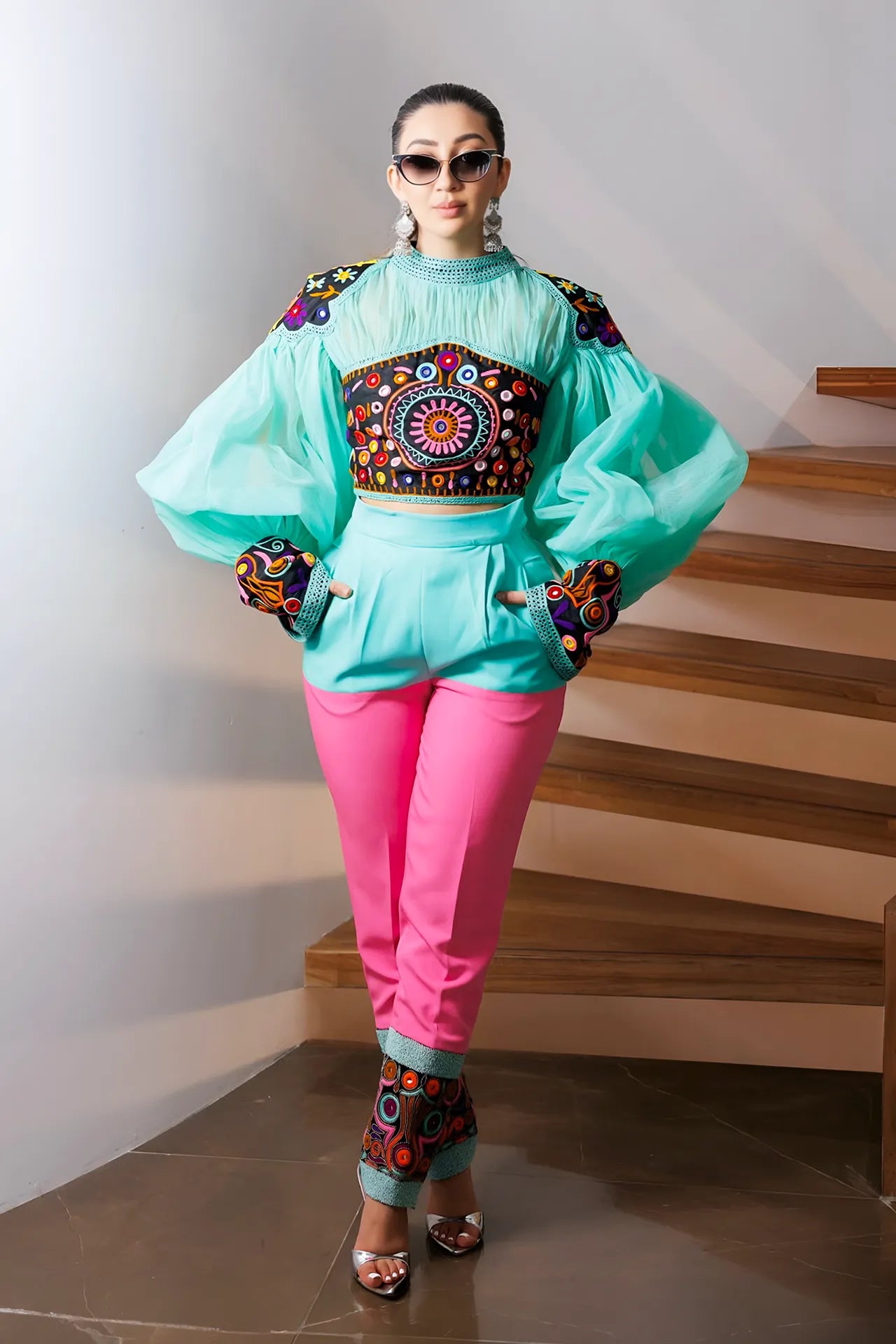 Model wears Senzela Jade Lina Valor Pants