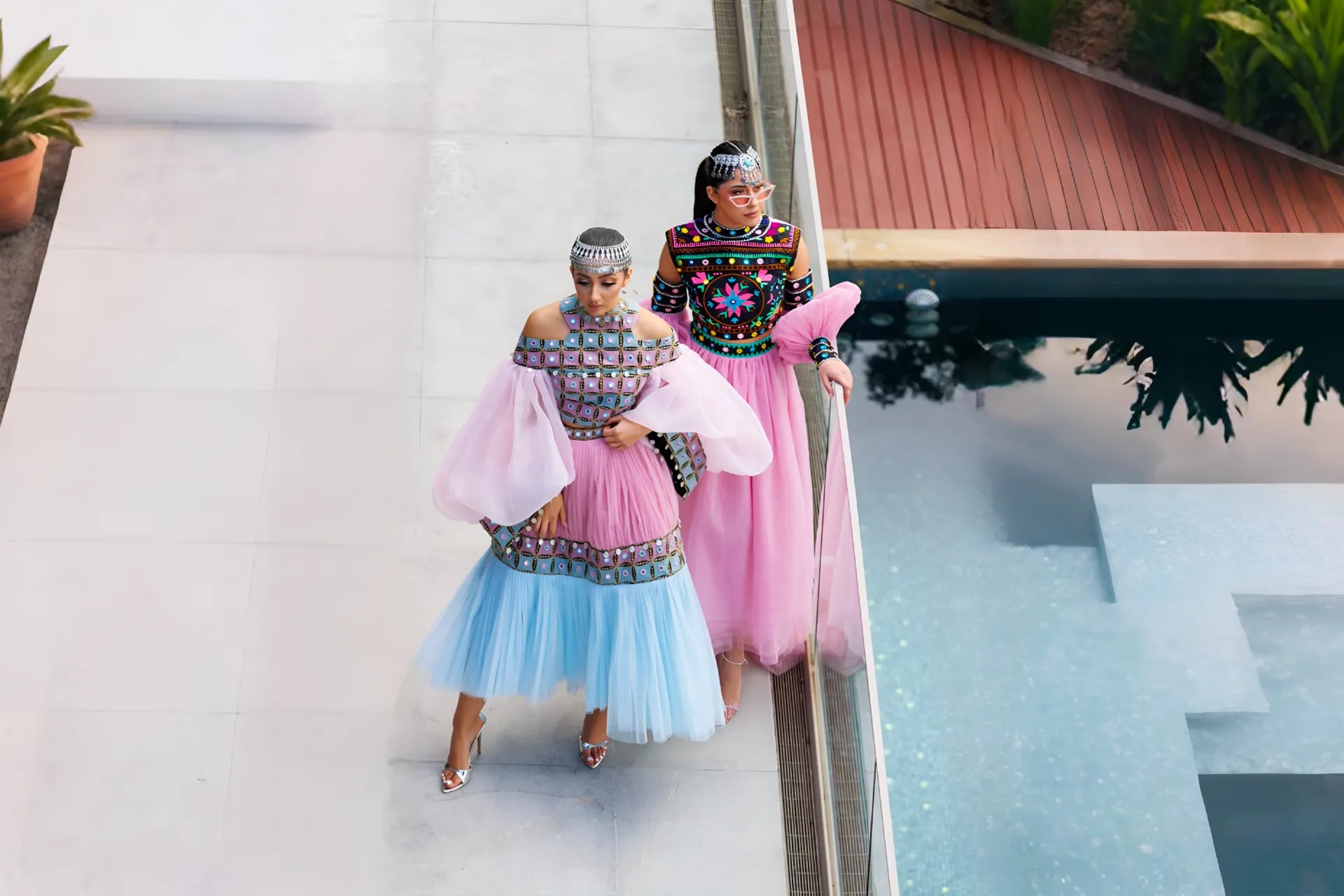 Senzela Jade models wear Mosaic collection